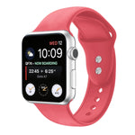 สายรัดนาฬิกาซิลิโคนแบบสองตะขอสำหรับ Apple Watch Series, 7 45mm / 6 & SE & 5 & 4 44mm / 3 & 2 & 1 42mm, 7 41mm / 6 & SE & 5 & 4 40mm / 3 & 2 & 1 38mm