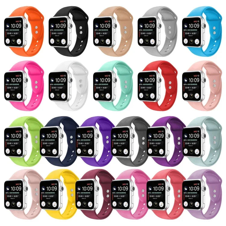 สายรัดนาฬิกาซิลิโคนแบบสองตะขอสำหรับ Apple Watch Series, 7 45mm / 6 & SE & 5 & 4 44mm / 3 & 2 & 1 42mm, 7 41mm / 6 & SE & 5 & 4 40mm / 3 & 2 & 1 38mm