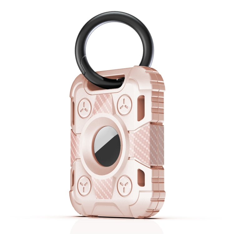 เคสปกป้องคาร์บอนไฟเบอร์ TPU กันรอยขีดข่วนและกันกระแทกพร้อมห่วงพวงกุญแจ สำหรับ AirTag รุ่น Tank Armor