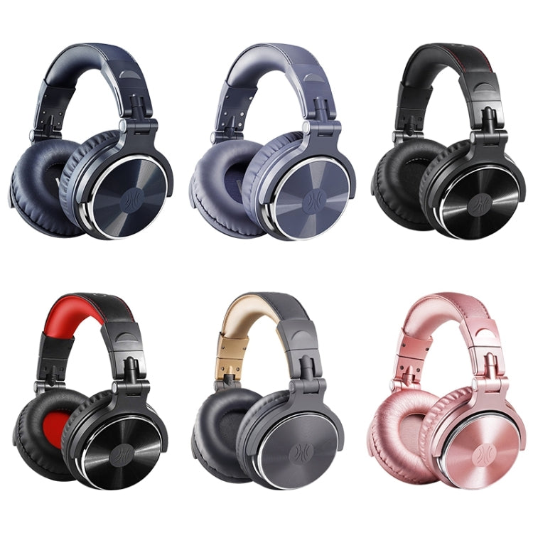 หูฟังมีสายลดเสียงรบกวนแบบสวมศีรษะ OneOdio Pro-10 พร้อมไมโครโฟน, ดำ แดง, ดำ, เทาเขียว, เทาน้ำเงิน, น้ำเงิน, โรสโกลด์