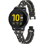 สายเหล็กประดับเพชรสองแถวเปลี่ยนได้ สำหรับ Samsung Smart Watch ขนาด 22 มม.