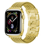สายรัดนาฬิกาเหล็กหกโซ่สามลูกสำหรับ Apple Watch Series, 7 41mm / 6 & SE & 5 & 4 40mm / 3 & 2 & 1 38mm, 7 45mm / 6 & SE & 5 & 4 44mm / 3 & 2 & 1 42mm