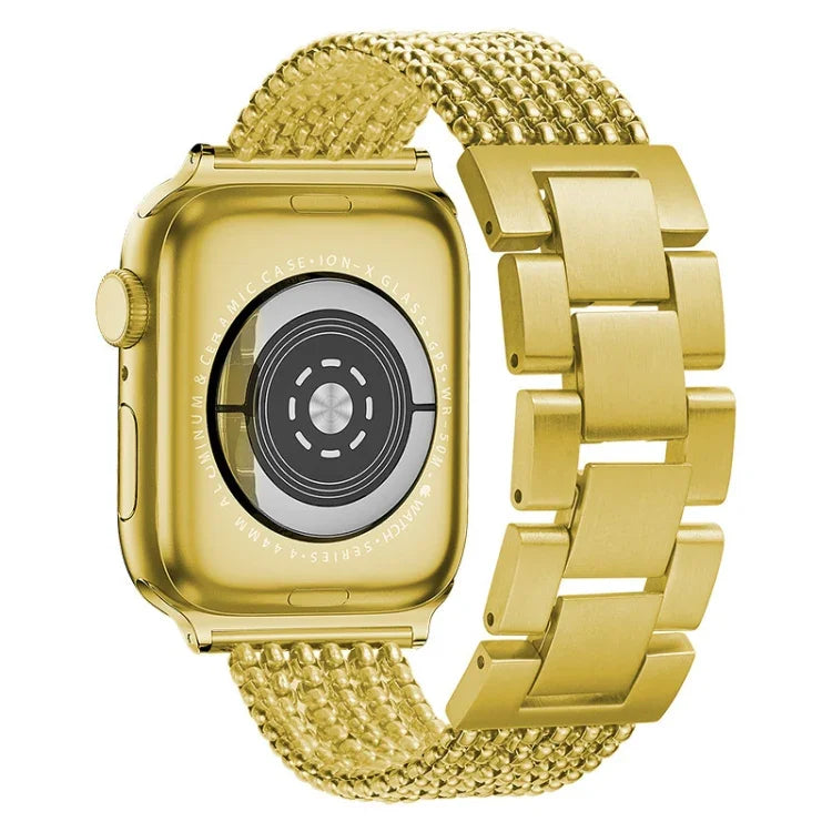 สายรัดนาฬิกาเหล็กหกโซ่สามลูกสำหรับ Apple Watch Series, 7 41mm / 6 & SE & 5 & 4 40mm / 3 & 2 & 1 38mm, 7 45mm / 6 & SE & 5 & 4 44mm / 3 & 2 & 1 42mm