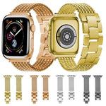 สายรัดนาฬิกาเหล็กหกโซ่สามลูกสำหรับ Apple Watch Series, 7 41mm / 6 & SE & 5 & 4 40mm / 3 & 2 & 1 38mm, 7 45mm / 6 & SE & 5 & 4 44mm / 3 & 2 & 1 42mm