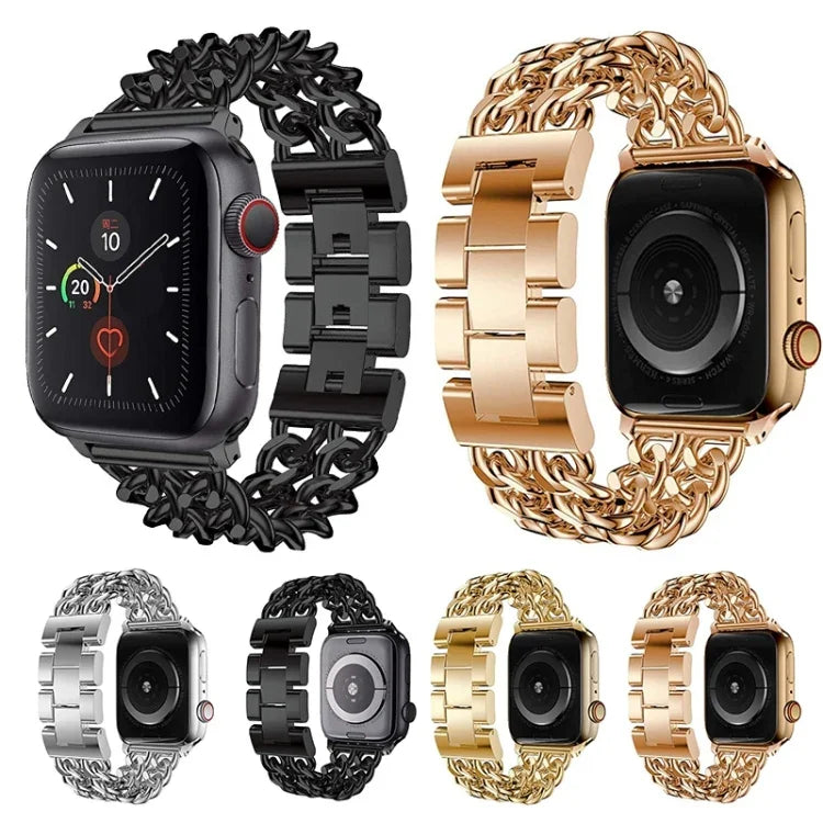 สายรัดนาฬิกาแบบโลหะคาวบอยสำหรับ Apple Watch Series, 7 41mm / 6 & SE & 5 & 4 40mm / 3 & 2 & 1 38mm, 7 45mm / 6 & SE & 5 & 4 44mm / 3 & 2 & 1 42mm