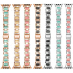สายรัดนาฬิกาแบบเพชรสามเม็ด + อัญมณีสำหรับ Apple Watch Series, 7 41mm / 6 & SE & 5 & 4 40mm / 3 & 2 & 1 38mm, 7 45mm / 6 & SE & 5 & 4 44mm / 3 & 2 & 1 42mm