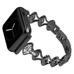 สายรัดนาฬิกาแบบโลหะรูปทรงเซกเตอร์เพชรสำหรับ Apple Watch Series, 7 41mm / 6 & SE & 5 & 4 40mm / 3 & 2 & 1 38mm, 7 45mm / 6 & SE & 5 & 4 44mm / 3 & 2 & 1 42mm