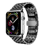 สายรัดนาฬิกาแบบโลหะลายเกล็ดปลา สำหรับ Apple Watch Series, 7 41mm / 6 & SE & 5 & 4 40mm / 3 & 2 & 1 38mm, 7 45mm / 6 & SE & 5 & 4 44mm / 3 & 2 & 1 42mm