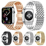 สายรัดนาฬิกาแบบโลหะลายเกล็ดปลา สำหรับ Apple Watch Series, 7 41mm / 6 & SE & 5 & 4 40mm / 3 & 2 & 1 38mm, 7 45mm / 6 & SE & 5 & 4 44mm / 3 & 2 & 1 42mm