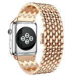 สายรัดนาฬิกาแบบโลหะลายเกล็ดปลา สำหรับ Apple Watch Series, 7 41mm / 6 & SE & 5 & 4 40mm / 3 & 2 & 1 38mm, 7 45mm / 6 & SE & 5 & 4 44mm / 3 & 2 & 1 42mm