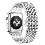 สายรัดนาฬิกาแบบโลหะลายเกล็ดปลา สำหรับ Apple Watch Series, 7 41mm / 6 & SE & 5 & 4 40mm / 3 & 2 & 1 38mm, 7 45mm / 6 & SE & 5 & 4 44mm / 3 & 2 & 1 42mm