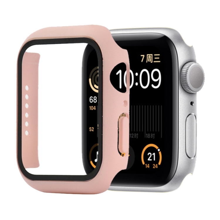 เคสป้องกัน PC+กระจกนิรภัยแบบกันกระแทก พร้อมกล่องบรรจุ สำหรับ Apple Watch 44mm (สีส้ม), สำหรับ Apple Watch Series 6 / 5 / 4 / Watch SE 44mm, สำหรับ Apple Watch Series 6 & SE & 5 & 4 44mm, สำหรับ Apple Watch Series 3 & 2 & 1 42mm