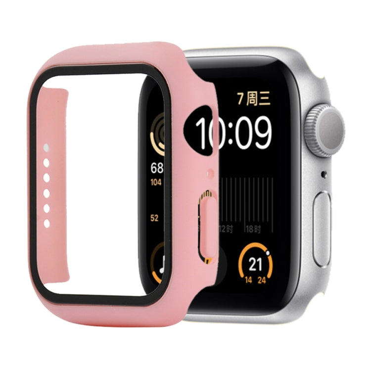 เคสป้องกัน PC+กระจกนิรภัยแบบกันกระแทก พร้อมกล่องบรรจุ สำหรับ Apple Watch 44mm (สีส้ม), สำหรับ Apple Watch Series 6 / 5 / 4 / Watch SE 44mm, สำหรับ Apple Watch Series 6 & SE & 5 & 4 44mm, สำหรับ Apple Watch Series 3 & 2 & 1 42mm