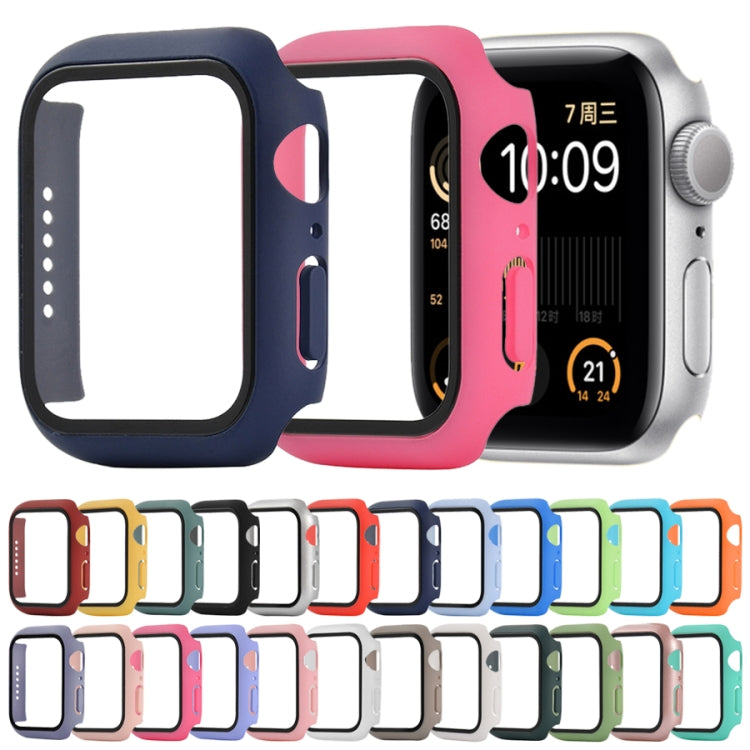 เคสป้องกัน PC+กระจกนิรภัยแบบกันกระแทก พร้อมกล่องบรรจุ สำหรับ Apple Watch 44mm (สีส้ม), สำหรับ Apple Watch Series 6 / 5 / 4 / Watch SE 44mm, สำหรับ Apple Watch Series 6 & SE & 5 & 4 44mm, สำหรับ Apple Watch Series 3 & 2 & 1 42mm