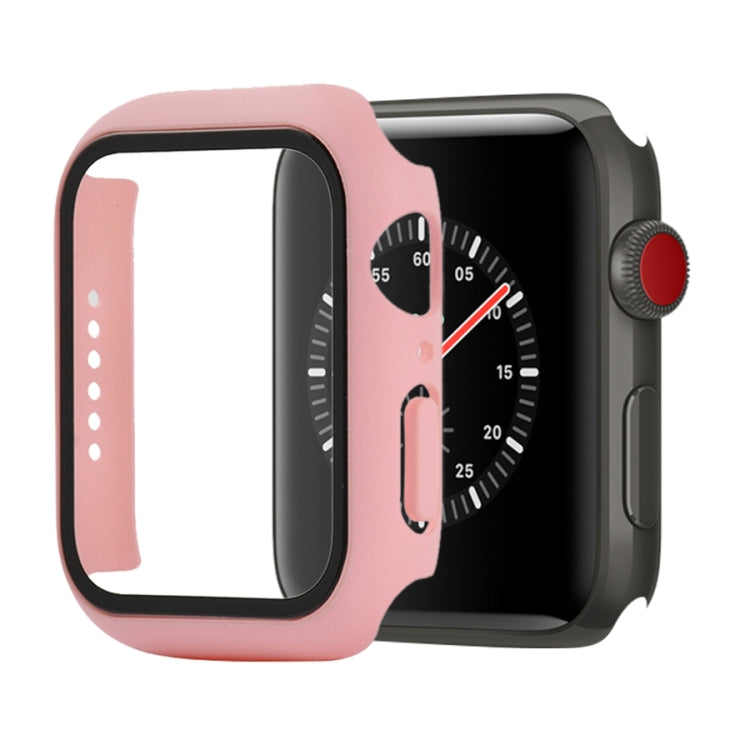 เคสป้องกัน PC+กระจกนิรภัยแบบกันกระแทก พร้อมกล่องบรรจุ สำหรับ Apple Watch 44mm (สีส้ม), สำหรับ Apple Watch Series 6 / 5 / 4 / Watch SE 44mm, สำหรับ Apple Watch Series 6 & SE & 5 & 4 44mm, สำหรับ Apple Watch Series 3 & 2 & 1 42mm