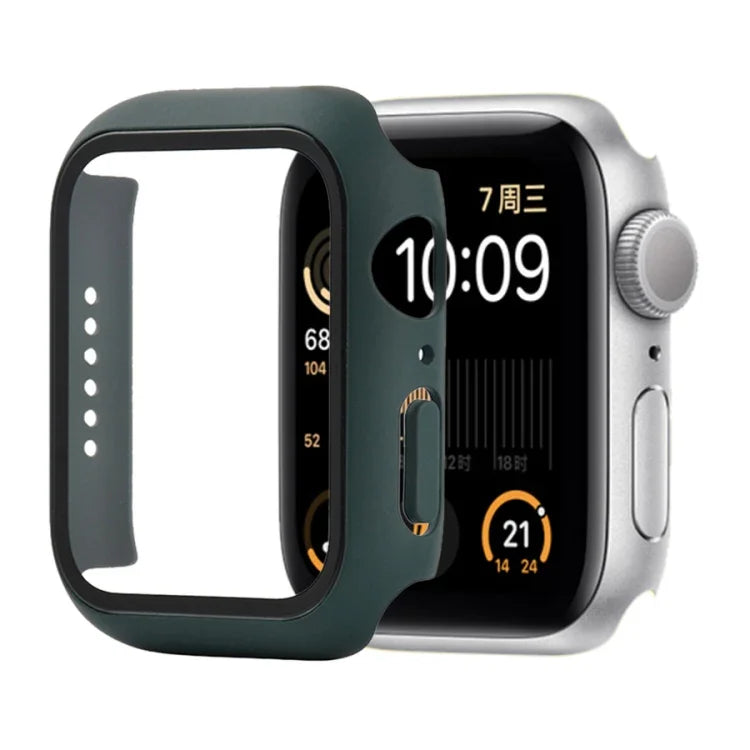 เคสกันกระแทก PC+กระจกนิรภัย พร้อมกล่องบรรจุ สำหรับ Apple Watch 44mm(สีส้ม), สำหรับ Apple Watch Series 6 / 5 / 4 / Watch SE 40mm, สำหรับ Apple Watch Series 3 & 2 & 1 38mm