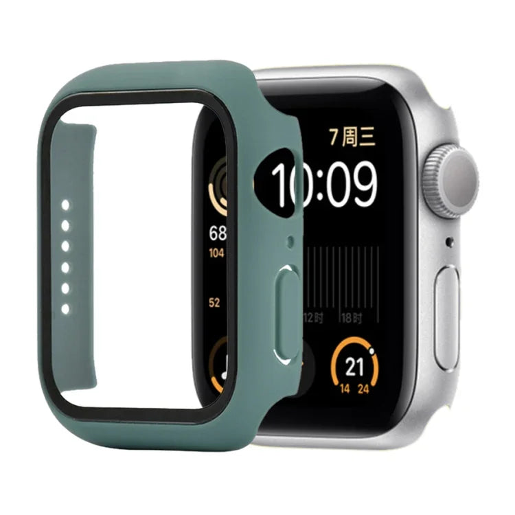 เคสกันกระแทก PC+กระจกนิรภัย พร้อมกล่องบรรจุ สำหรับ Apple Watch 44mm(สีส้ม), สำหรับ Apple Watch Series 6 / 5 / 4 / Watch SE 40mm, สำหรับ Apple Watch Series 3 & 2 & 1 38mm