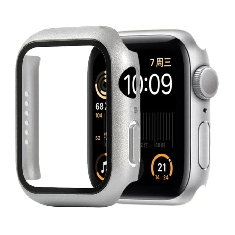 เคสกันกระแทก PC+กระจกนิรภัย พร้อมกล่องบรรจุ สำหรับ Apple Watch 44mm(สีส้ม), สำหรับ Apple Watch Series 6 / 5 / 4 / Watch SE 40mm, สำหรับ Apple Watch Series 3 & 2 & 1 38mm