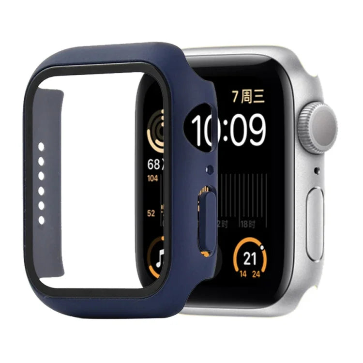เคสกันกระแทก PC+กระจกนิรภัย พร้อมกล่องบรรจุ สำหรับ Apple Watch 44mm(สีส้ม), สำหรับ Apple Watch Series 6 / 5 / 4 / Watch SE 40mm, สำหรับ Apple Watch Series 3 & 2 & 1 38mm