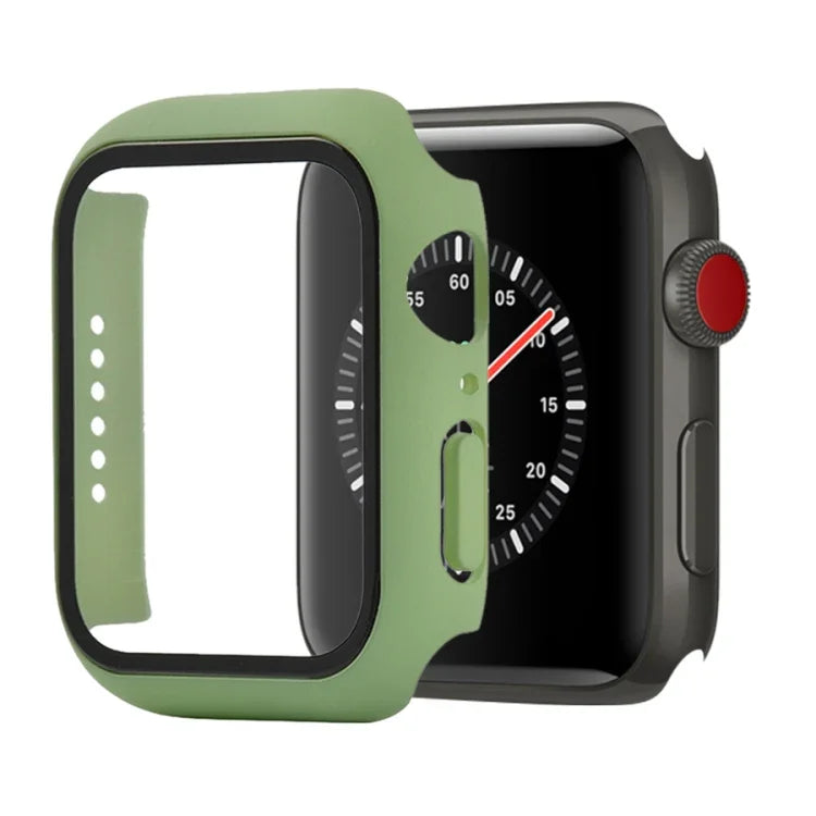 เคสกันกระแทก PC+กระจกนิรภัย พร้อมกล่องบรรจุ สำหรับ Apple Watch 44mm(สีส้ม), สำหรับ Apple Watch Series 6 / 5 / 4 / Watch SE 40mm, สำหรับ Apple Watch Series 3 & 2 & 1 38mm