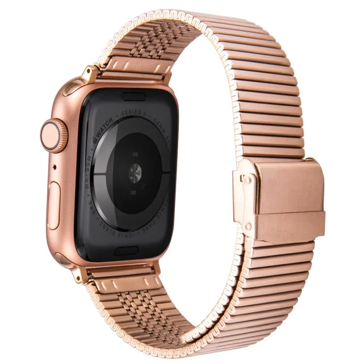 สายรัดนาฬิกาเหล็กแท้หลายบาทสำหรับ Apple Watch Series, 7 45mm / 6 & SE & 5 & 4 44mm / 3 & 2 & 1 42mm, 7 41mm / 6 & SE & 5 & 4 40mm / 3 & 2 & 1 38mm