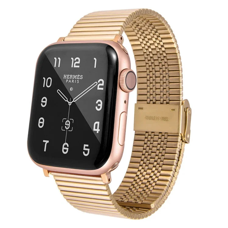สายรัดนาฬิกาเหล็กแท้หลายบาทสำหรับ Apple Watch Series, 7 45mm / 6 & SE & 5 & 4 44mm / 3 & 2 & 1 42mm, 7 41mm / 6 & SE & 5 & 4 40mm / 3 & 2 & 1 38mm