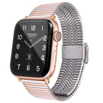 สายรัดนาฬิกาเหล็กแท้หลายบาทสำหรับ Apple Watch Series, 7 45mm / 6 & SE & 5 & 4 44mm / 3 & 2 & 1 42mm, 7 41mm / 6 & SE & 5 & 4 40mm / 3 & 2 & 1 38mm