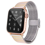 สายรัดนาฬิกาเหล็กแท้หลายบาทสำหรับ Apple Watch Series, 7 45mm / 6 & SE & 5 & 4 44mm / 3 & 2 & 1 42mm, 7 41mm / 6 & SE & 5 & 4 40mm / 3 & 2 & 1 38mm