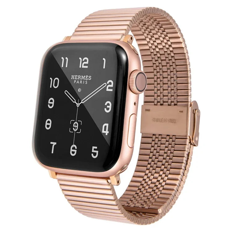 สายรัดนาฬิกาเหล็กแท้หลายบาทสำหรับ Apple Watch Series, 7 45mm / 6 & SE & 5 & 4 44mm / 3 & 2 & 1 42mm, 7 41mm / 6 & SE & 5 & 4 40mm / 3 & 2 & 1 38mm
