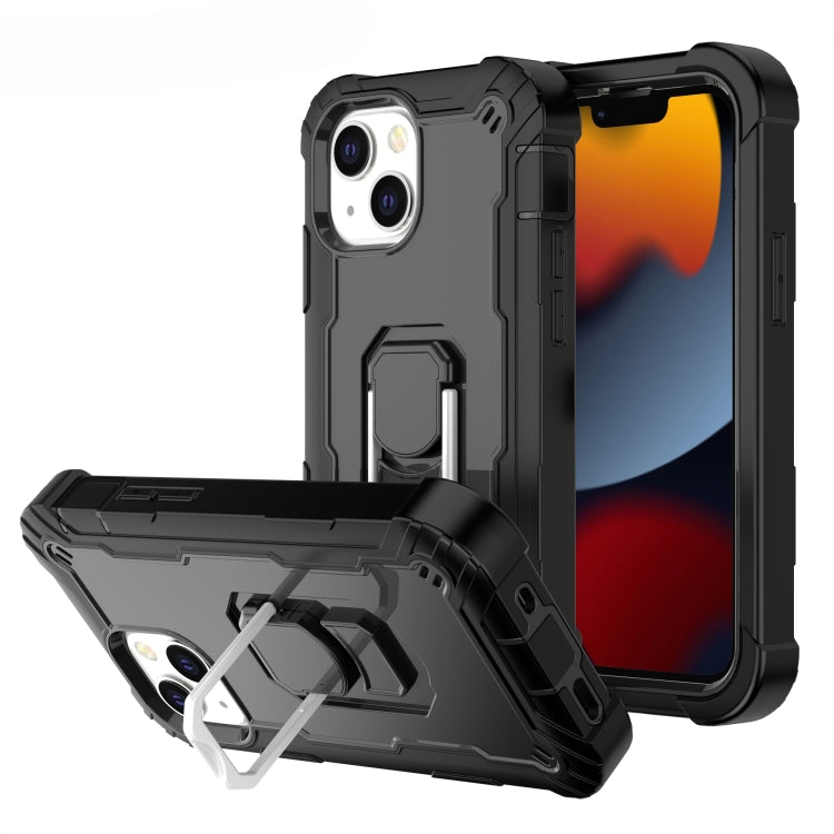 PC + Rubber 3-layers Shockproof Protective Case with Rotating Holder, For iPhone 13 mini, For iPhone 13, For iPhone 13 Pro, For iPhone 13 Pro Max