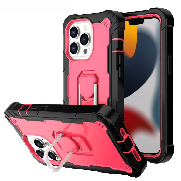 PC + Rubber 3-layers Shockproof Protective Case with Rotating Holder, For iPhone 13 mini, For iPhone 13, For iPhone 13 Pro, For iPhone 13 Pro Max