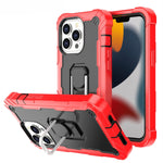 PC + Rubber 3-layers Shockproof Protective Case with Rotating Holder, For iPhone 13 mini, For iPhone 13, For iPhone 13 Pro, For iPhone 13 Pro Max