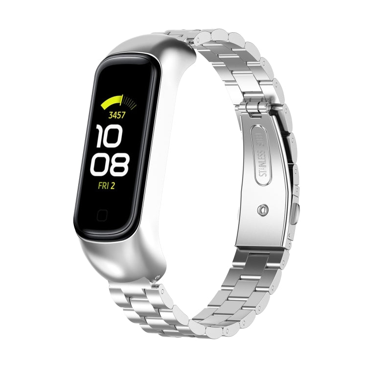 สายรัดนาฬิกาเหล็กสามเม็ดสำหรับ Samsung Galaxy Fit2 SM-R220
