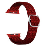 สายรัดนาฬิกายืดหยุ่นลายข้าวหลามตัดปรับได้สำหรับ Apple Watch Series, 7 41mm / 6 & SE & 5 & 4 40mm / 3 & 2 & 1 38mm, 7 45mm / 6 & SE & 5 & 4 44mm / 3 & 2 & 1 42mm