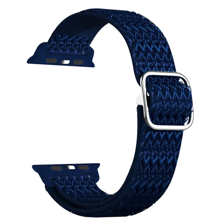 สายรัดนาฬิกายืดหยุ่นลายข้าวหลามตัดปรับได้สำหรับ Apple Watch Series, 7 41mm / 6 & SE & 5 & 4 40mm / 3 & 2 & 1 38mm, 7 45mm / 6 & SE & 5 & 4 44mm / 3 & 2 & 1 42mm