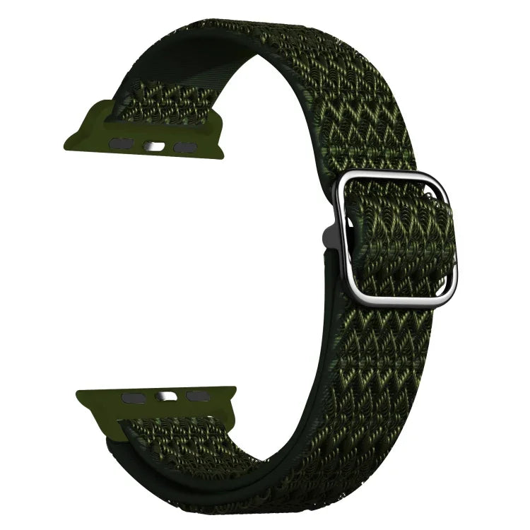 สายรัดนาฬิกายืดหยุ่นลายข้าวหลามตัดปรับได้สำหรับ Apple Watch Series, 7 41mm / 6 & SE & 5 & 4 40mm / 3 & 2 & 1 38mm, 7 45mm / 6 & SE & 5 & 4 44mm / 3 & 2 & 1 42mm