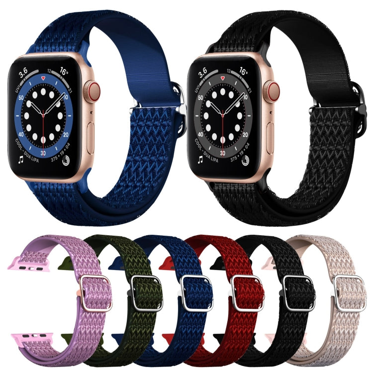 สายรัดนาฬิกายืดหยุ่นลายข้าวหลามตัดปรับได้สำหรับ Apple Watch Series, 7 41mm / 6 & SE & 5 & 4 40mm / 3 & 2 & 1 38mm, 7 45mm / 6 & SE & 5 & 4 44mm / 3 & 2 & 1 42mm