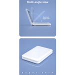 SY-118 ที่ชาร์จไร้สาย 15W แบบพับได้ พร้อมกระจกผิวเงา ปฏิทินตั้งโต๊ะนาฬิกาแบบถาวร พร้อมนาฬิกาปลุกและฟังก์ชันปรับความสว่าง 3 ระดับ, SY-118 สีดำ, SY-118 สีขาว