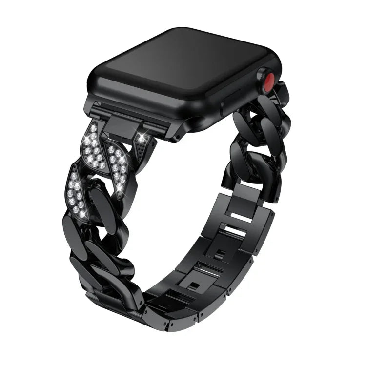 สายข้อมือดีนิมเพชรอัลลอยด์แถวเดียว สำหรับ Apple Watch Series 8&7 41มม. / SE 2&6&SE&5&4 40มม. / 3&2&1 38มม. / สำหรับ Apple Watch Series 8&7 45มม. / SE 2&6&SE&5&4 44มม. / 3&2&1 42มม.