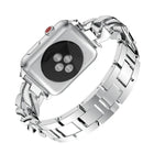สายข้อมือดีนิมเพชรอัลลอยด์แถวเดียว สำหรับ Apple Watch Series 8&7 41มม. / SE 2&6&SE&5&4 40มม. / 3&2&1 38มม. / สำหรับ Apple Watch Series 8&7 45มม. / SE 2&6&SE&5&4 44มม. / 3&2&1 42มม.