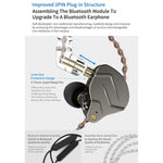 KZ ZSN Pro หูฟังแบบมีสาย Ring Iron Hybrid Drive Metal In-ear รุ่นมาตรฐาน ZSN (สีเทา), ZSN (สีน้ำเงิน), ZSN (สีม่วง), รุ่นมีไมโครโฟน ZSN (สีเทา), ZSN (สีน้ำเงิน), ZSN (สีม่วง)