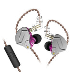 KZ ZSN Pro หูฟังแบบมีสาย Ring Iron Hybrid Drive Metal In-ear รุ่นมาตรฐาน ZSN (สีเทา), ZSN (สีน้ำเงิน), ZSN (สีม่วง), รุ่นมีไมโครโฟน ZSN (สีเทา), ZSN (สีน้ำเงิน), ZSN (สีม่วง)