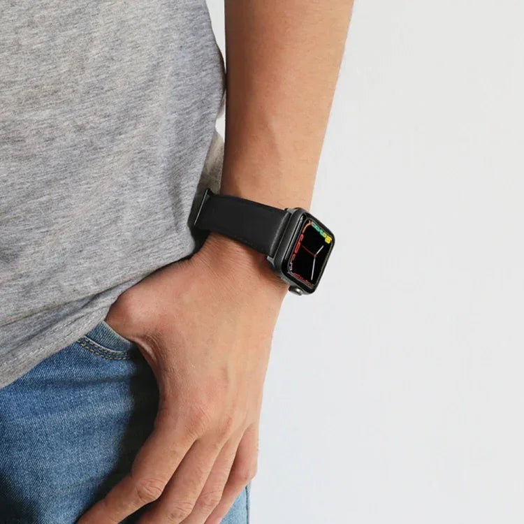 สายหนังแท้เคลือบแว็กซ์ออยล์ สำหรับ Apple Watch Series 8&7 41มม. / SE 2&6&SE&5&4 40มม. / 3&2&1 38มม. / สำหรับ Apple Watch Series 7 41มม. / 6 & SE & 5 & 4 40มม. / 3 & 2 & 1 38มม.