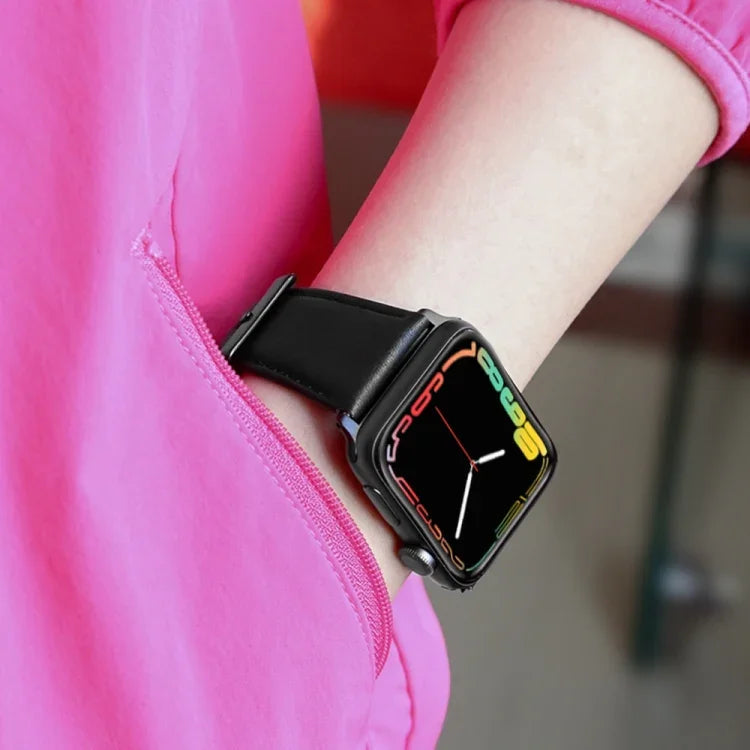 สายหนังแท้เคลือบแว็กซ์ออยล์ สำหรับ Apple Watch Series 8&7 41มม. / SE 2&6&SE&5&4 40มม. / 3&2&1 38มม. / สำหรับ Apple Watch Series 7 41มม. / 6 & SE & 5 & 4 40มม. / 3 & 2 & 1 38มม.