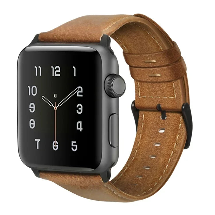สายหนังแท้เคลือบแว็กซ์ออยล์ สำหรับ Apple Watch Series 8&7 41มม. / SE 2&6&SE&5&4 40มม. / 3&2&1 38มม. / สำหรับ Apple Watch Series 7 41มม. / 6 & SE & 5 & 4 40มม. / 3 & 2 & 1 38มม.