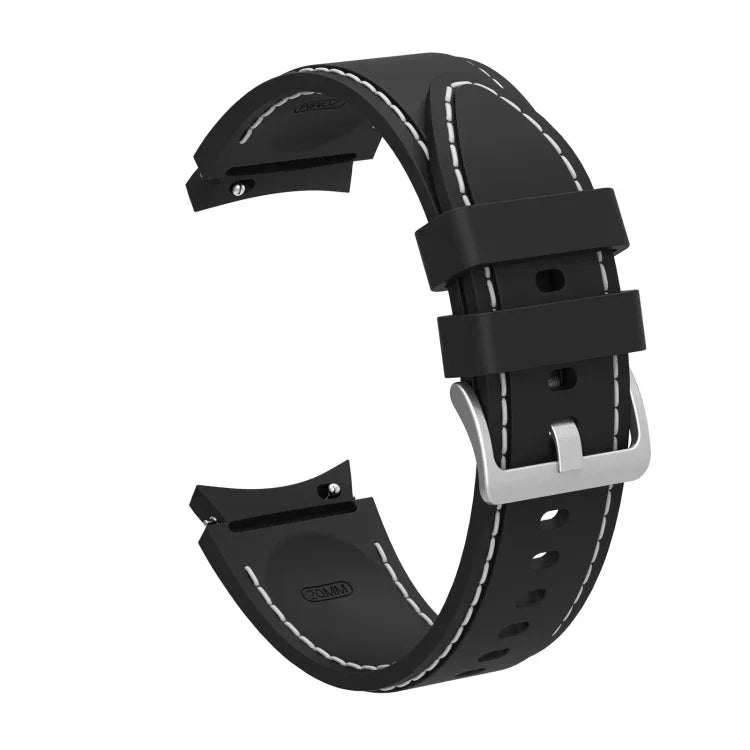 สายรัดนาฬิกาแบบเย็บซิลิโคนสำหรับเปลี่ยน สำหรับ Samsung Galaxy Watch4 / Watch4 Classic