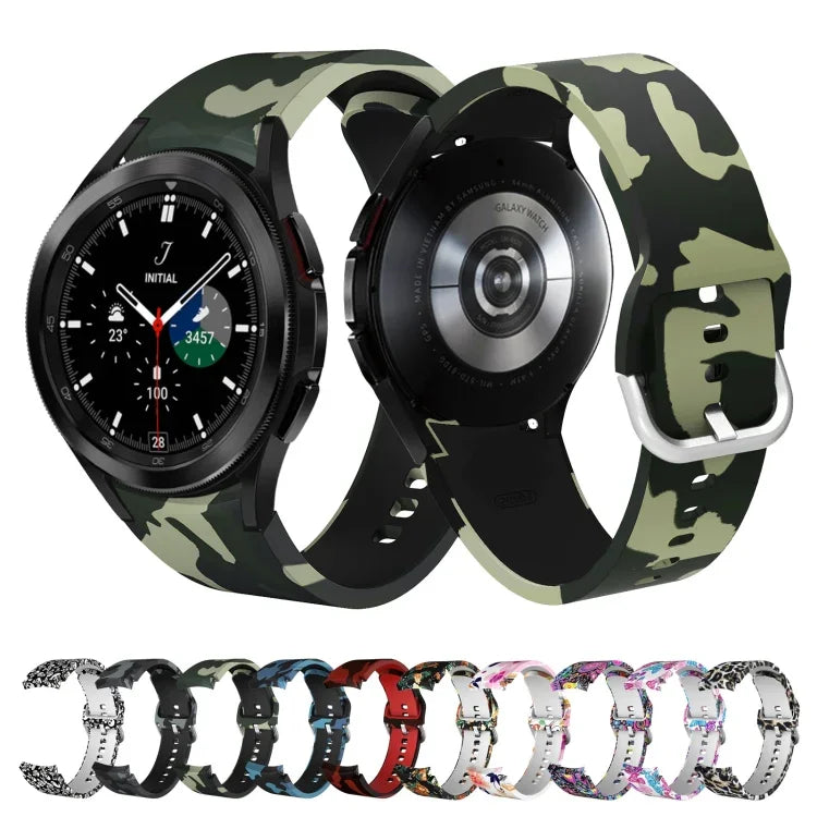 Silicone Printing Replacement Strap Watchband, For Samsung Galaxy Watch4 / Watch4 Classic