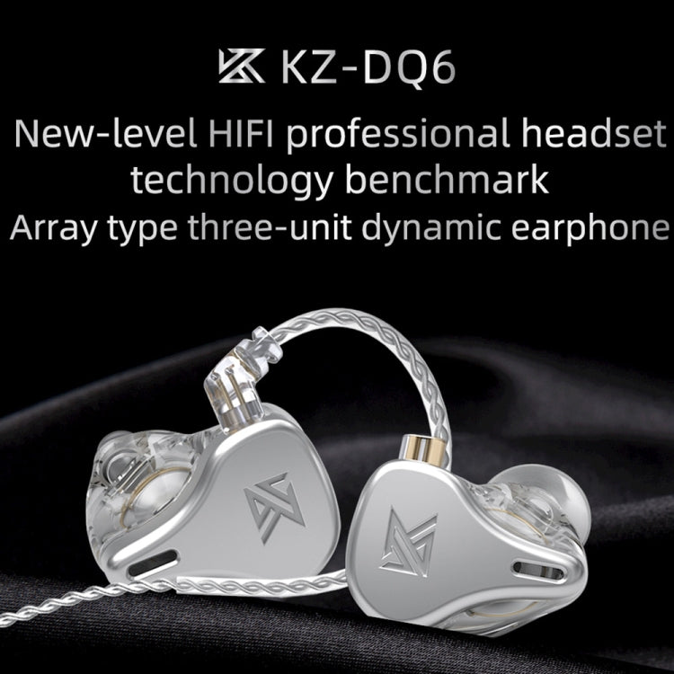 KZ DQ6 หูฟังแบบมีสาย 3 หน่วยไดนามิก HiFi In-Ear ไม่มีไมโครโฟน พร้อมไมโครโฟน