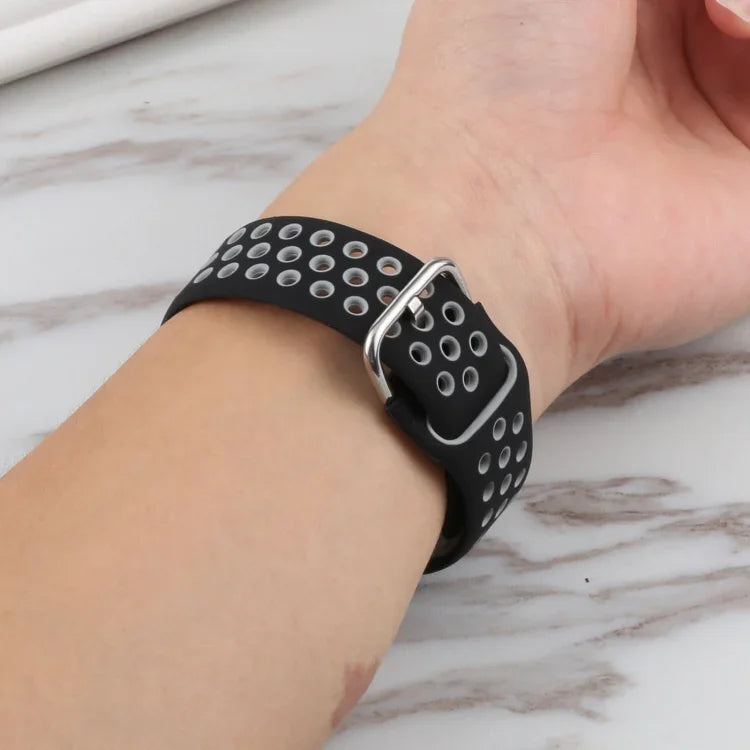 ชุดสายรัดนาฬิกาซิลิโคนพร้อมเคสป้องกันและฟิล์มกันรอยหน้าจอ สำหรับ Apple Watch Series, 3 & 2 & 1 42mm, สำหรับ Apple Watch Series 6 / 5 / 4 / Watch SE 44mm