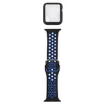 ชุดสายรัดนาฬิกาซิลิโคนพร้อมเคสป้องกันและฟิล์มกันรอยหน้าจอ สำหรับ Apple Watch Series, 3 & 2 & 1 42mm, สำหรับ Apple Watch Series 6 / 5 / 4 / Watch SE 44mm